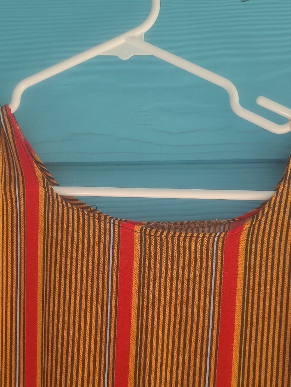 Striped Red and Orange Women’s Caftan Dress - Picture 3 of 8